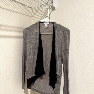Bar III Gray and Black Open Cardigan
